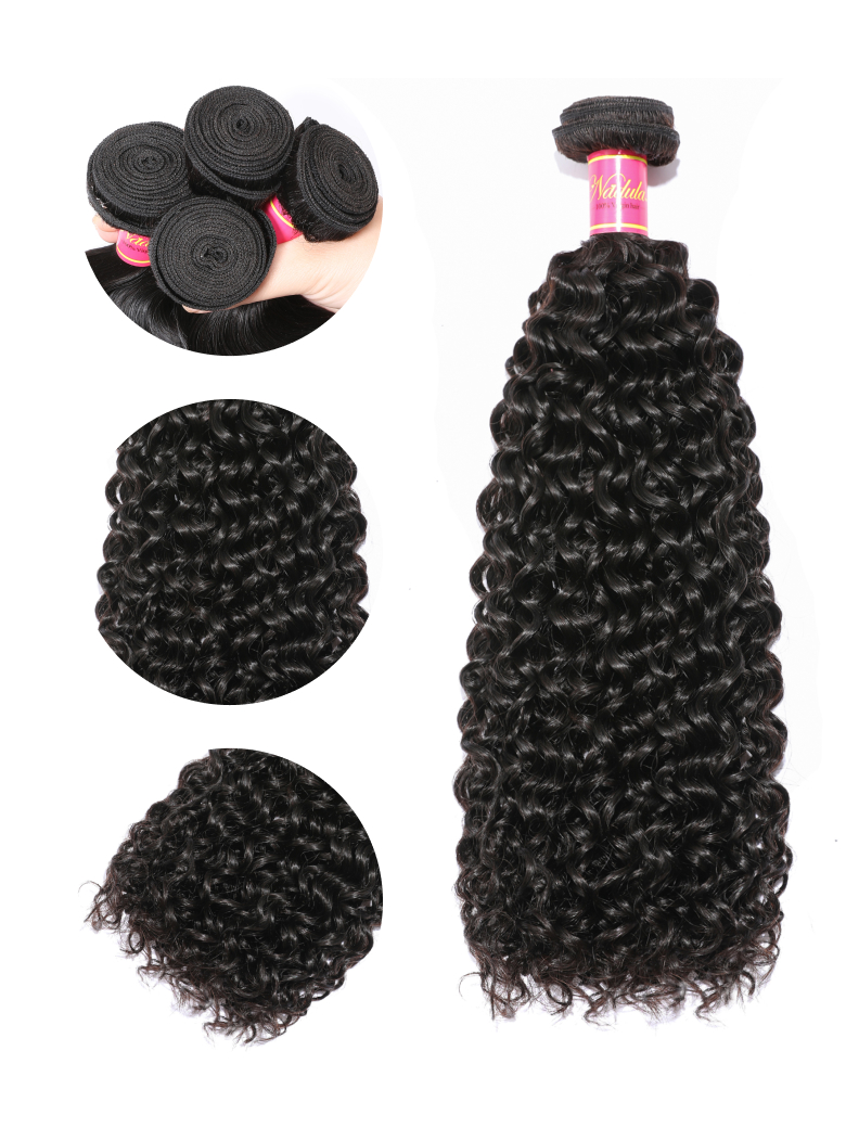 Nadula 4pcs Curly Hair Bundles With 4x4 Swiss Lace Closure Unprocessed Human Hair 176$