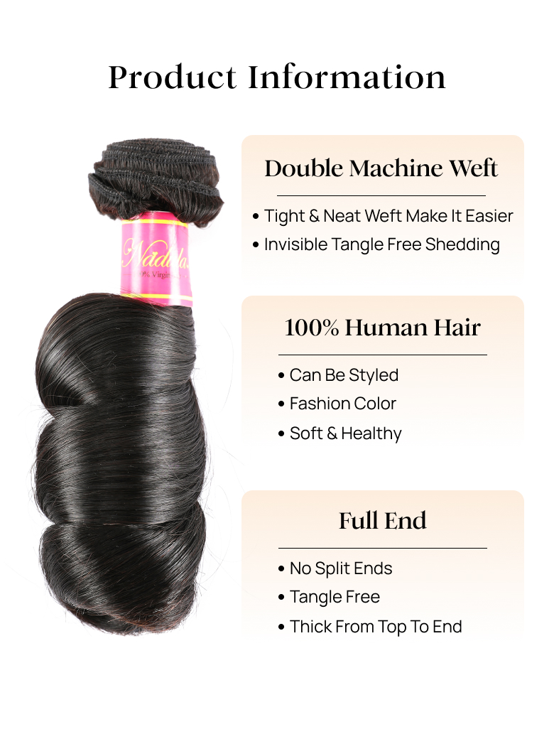 Nadula 1PC Loose Wave Hair Brazilian Human Hair Weave 65$