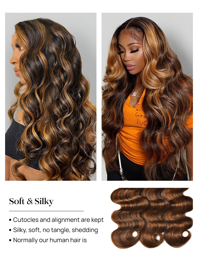 Nadula Balayage Ombre Body Wave Hair Bundles With Lace Closure Ombre Virgin Human Hair 145$