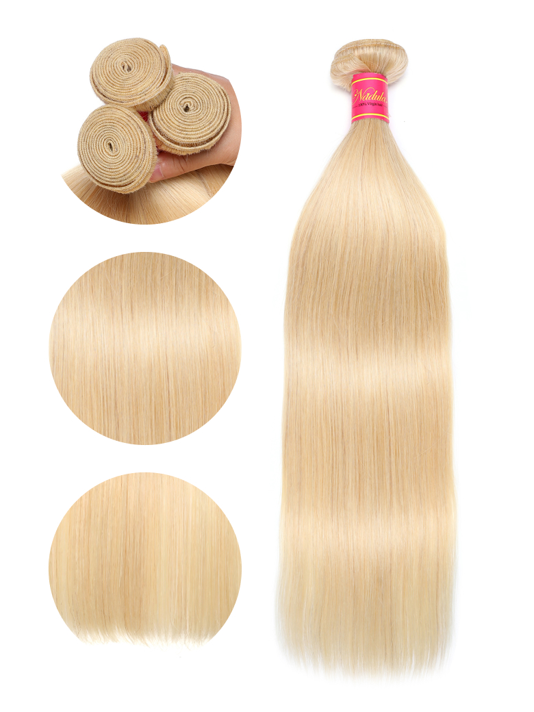 Nadula Light/Brown Hair 613 Blonde Virgin Human Hair Extension Bundles 10-24 Inch 1Pcs Straight Hair Bundles