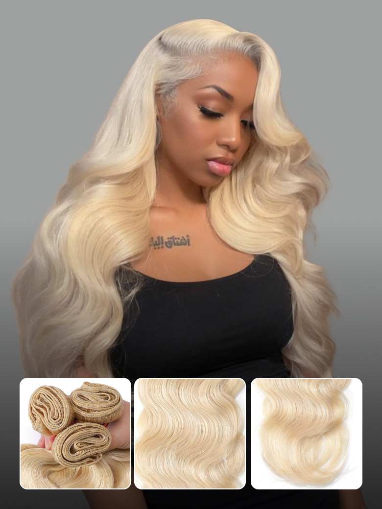 Nadula Hair 613 Blonde Virgin Human Hair Wave 3 Bundles Body Wave Hair Weft 97$