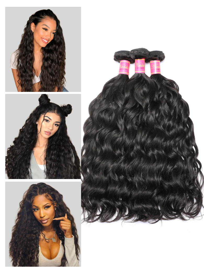 Nadula 4 Bundles Virgin Hair Weave Natural Wave Quality Double Wefted Hair Extensions 119$