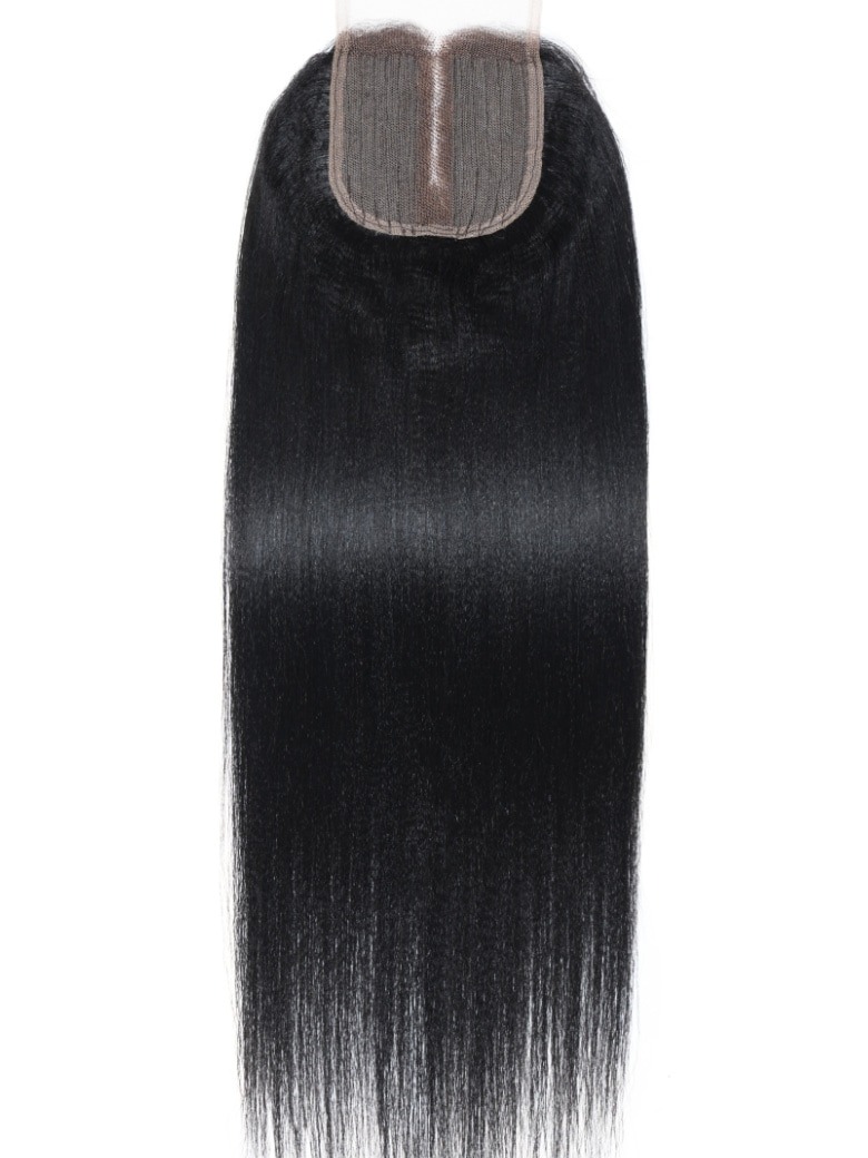 Nadula 1PC 4x4 Inch Middle Part Lace Closure 100% Human Hair Yaki Straight Lace Closure