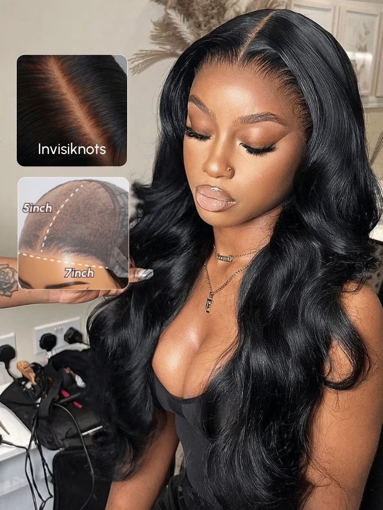 Nadula Body Wave 7×5 Bye Bye Knots and 13×4 HD Lace Pull and Go Wig Invisible Knots For Sale