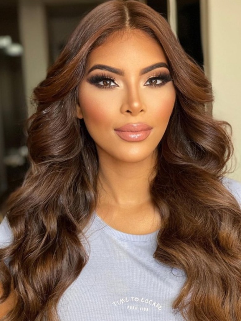 Nadula Flash Sale 7x5 Bye Bye Knots Ombre Chestnut Brown Body Wave Invisible Knots Glueless Wig 388$