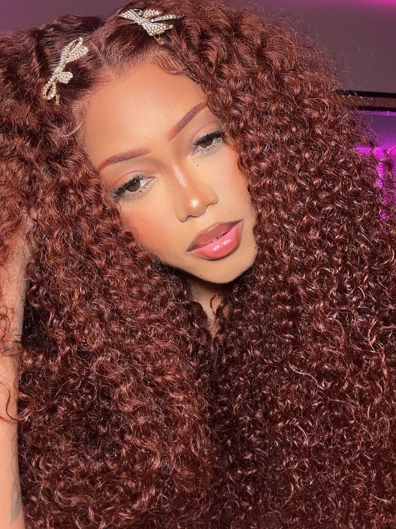 Bye Bye Knots Wig 20 Nadula 7x5 Reddish Brown Color 4C Curly Pre Bleached Invisible Knots Glueless Wig 364$