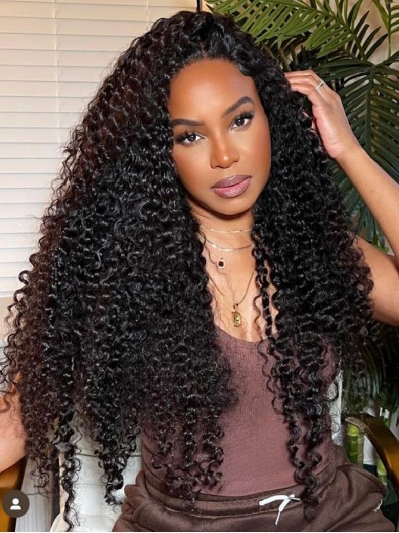 Nadula 7x5 Invisible Knots Jerry Curly Put On and Go Wig Natural Hairline Glueless Human Hair Wigs 169$