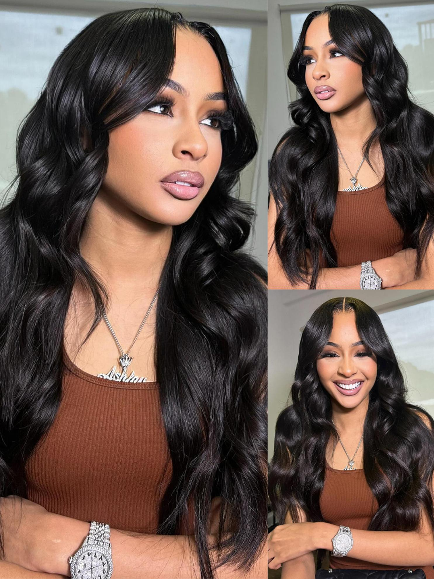Nadula Flash Sale 6x45 Pre-cut Lace Body Wave Put On and Go Wig Invisible Knots 623$