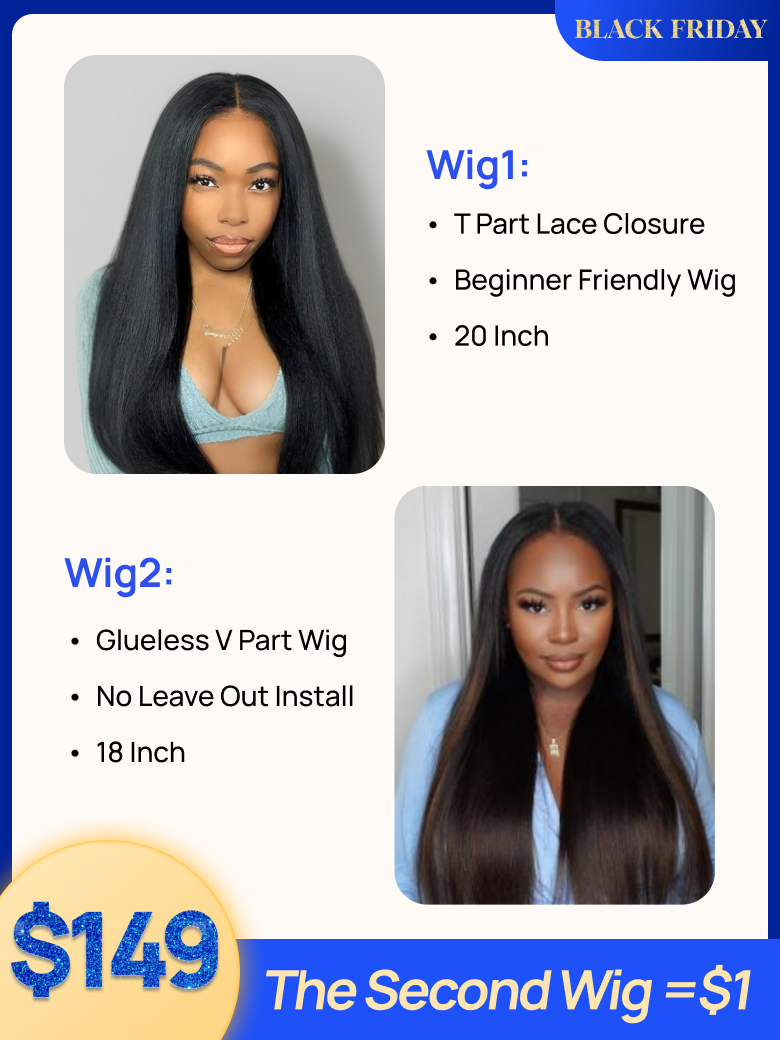 2nd Wig1 Nadula 20 Inch T Part Lace Wig and 18 Inch V Part Wig 498$