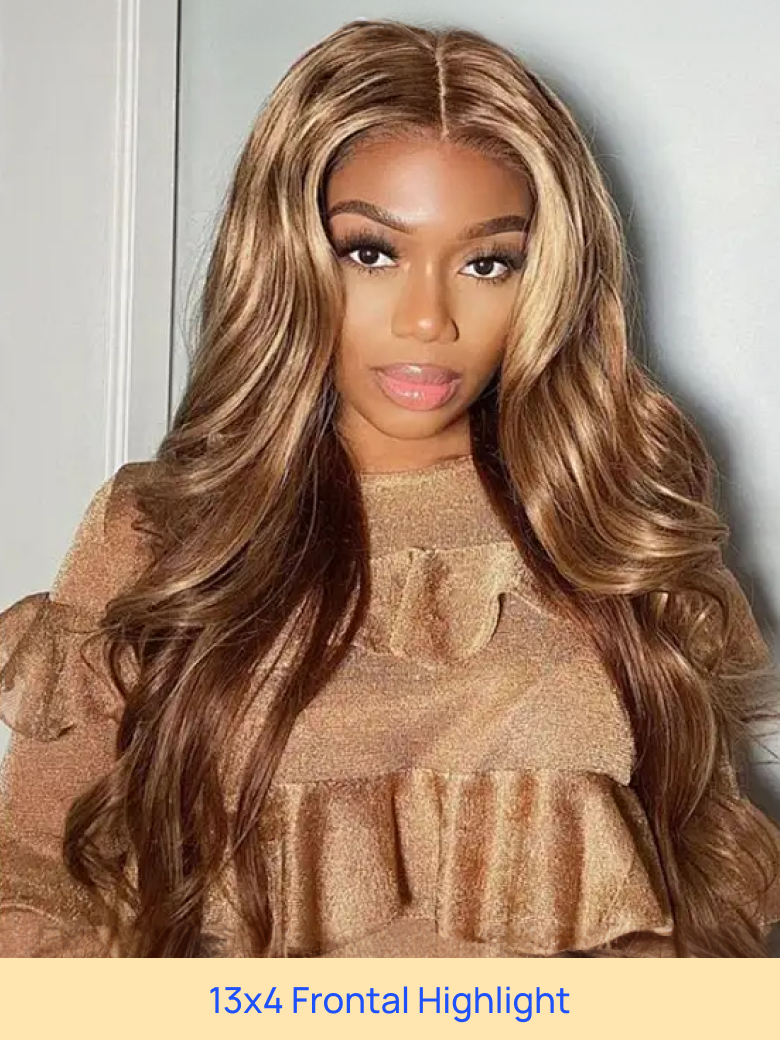 Nadula Flash Sale 13x4 Lace Front Body Wave Hair Honey Blonde Highlight Color Wig 466$