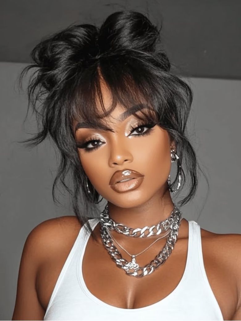 Nadula 7X5 Bye Bye Knots And 13X4 3D Body Wave Lace Frontal Wig With Bangs Pre Everything Put On And Go Human Hair Wigs