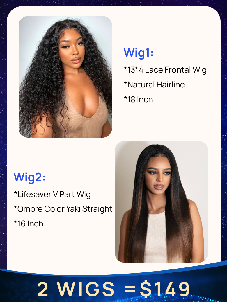 2 Wigs149 Nadula 18 Inch 134 Lace Frontal Wig and 16 Inch Top Selling V Part Wig 298$