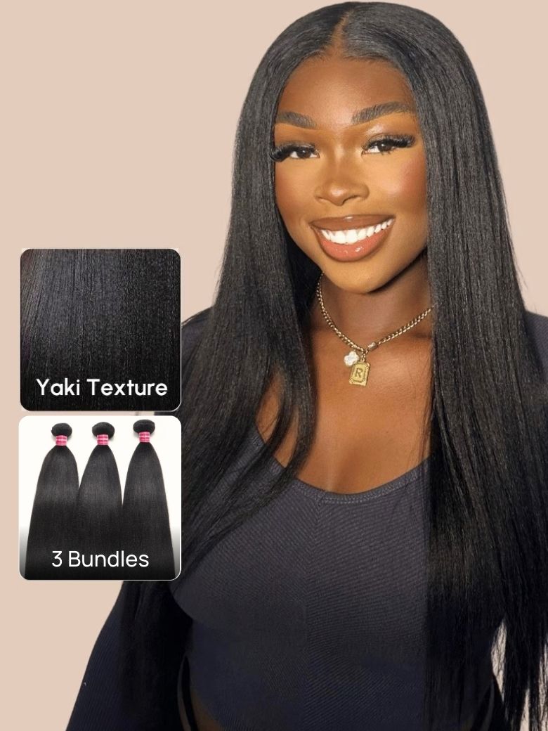Nadula Best Yaki Straight Hair Weave 3 Bundles Virgin Human Hair Extensions Cheap Remy Hair