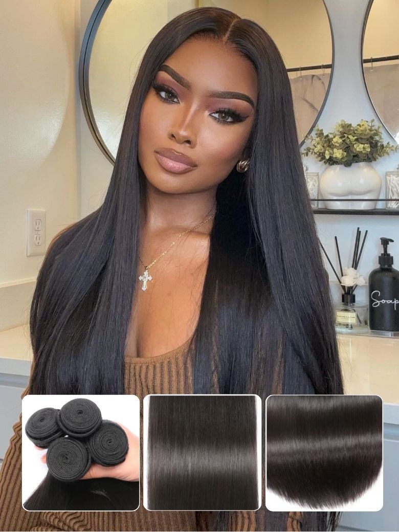 Nadula High Quality Brazilian Hair Bundles 4 Pcs Soft Virgin Brazilian Hair Weave Straight 8inch-30inch