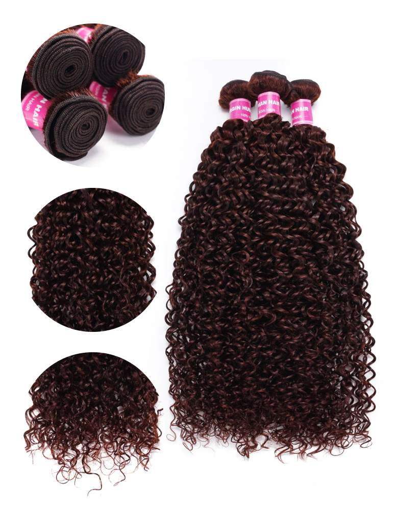 Nadula Reddish Brown Curly Human Hair Bundles Auburn Color 34 Bundles Deal 116$