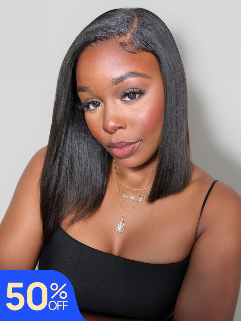 Nadula Flash Sale 7x5 Byebye Knots Bob Wig Yaki Straight Put On and Go Wig For Crazy Sale 158$