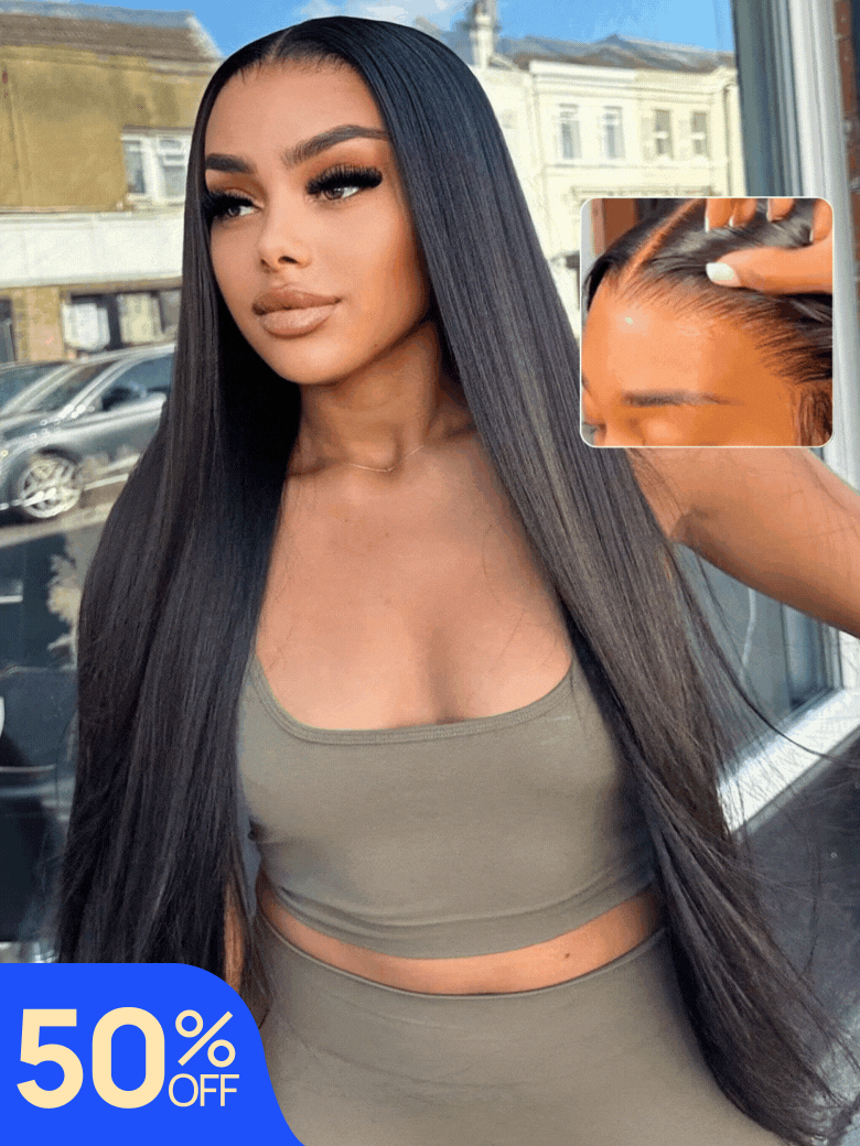 20 Inch99 180 Density Nadula Flash Sale Straight Hair 4x075 T Part Lace And 7x5 Bye Bye Knots Glueless Human Hair Wigs 660$