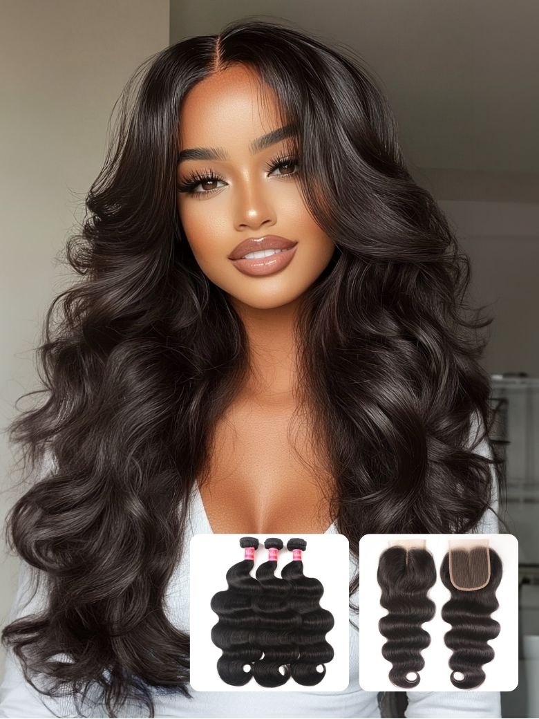 Nadula Body Wave Virgin Hair Weave 3 Bundles With Lace Closure Best Virgin Human Hair Weave