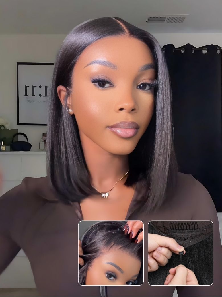 Nadula Pre everything Wig 20 13x4 Light Yaki Bob and Yaki Straight Put on and Go Wig For Summer 189$