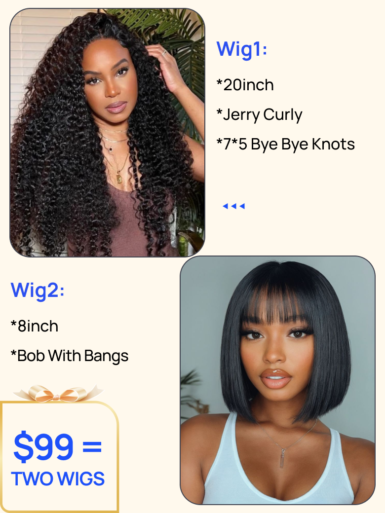 992 Wigs Nadula Flash Sale 7x5 Byebye Knots Invisible Lace Jerry Curly Hair Wig And Short Bob Wig with Bang Beginner Friendly 396$