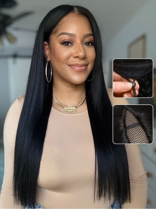 Nadula Light Glueless V Part Wig Yaki Straight Beginner Friendly Kinky Straight Wigs