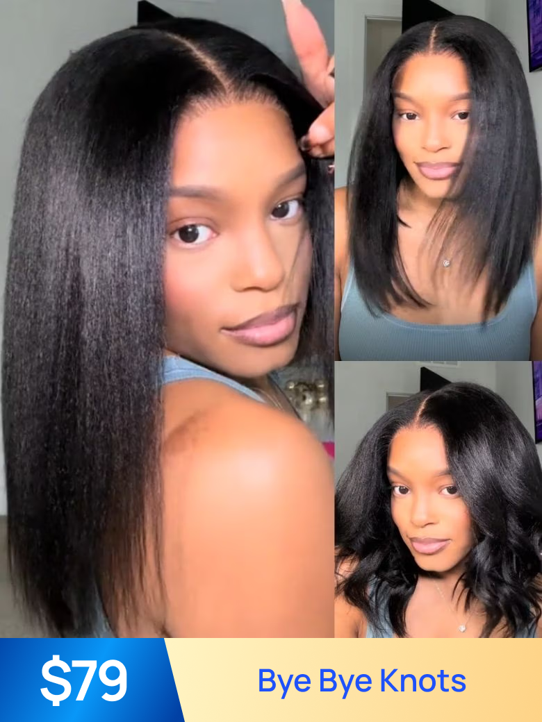Nadula Flash Sale 7x5 Byebye Knots Yaki Straight Hair Wig Put On And Go Glueless Wig 263$