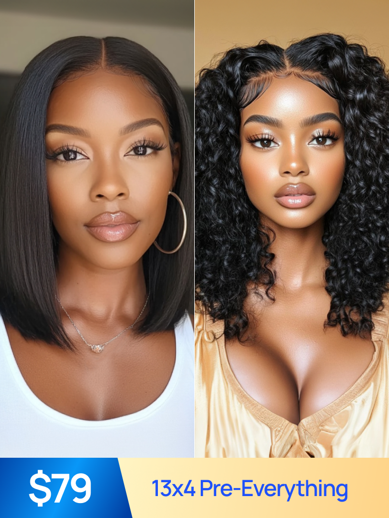 Nadula Flash Sale 13x4 Pre everything Bob Wig Put On And Go Glueless Human Hair Wigs 263$