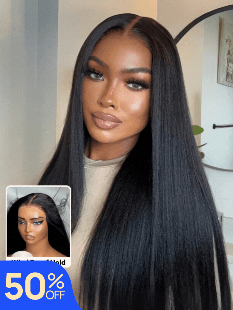Nadula Flash Sale Kinky Straight And Yaki Straight Human Hair Wigs Put On And Go Wigs 118$