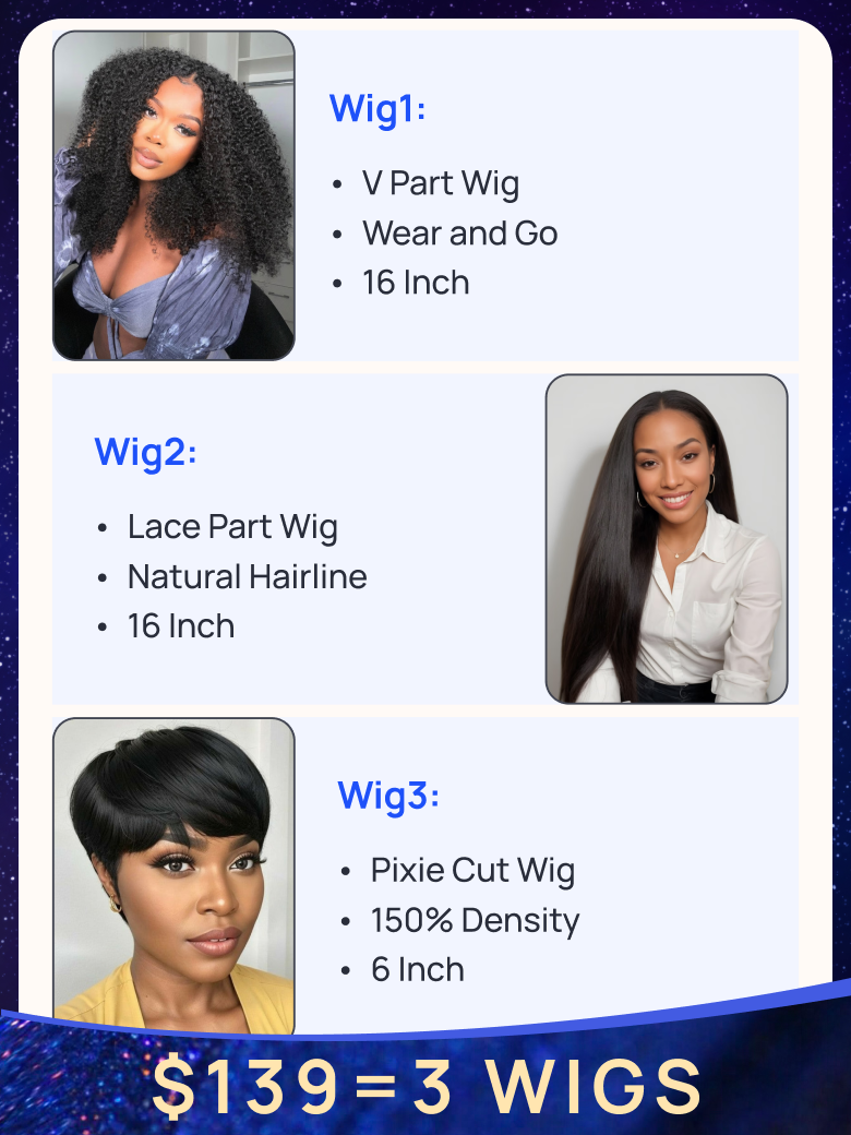 139 3 Wigs Nadula Flash Sale 16 Inch V Part Kinky Curly Wig 16 Inch T Part Lace Kinky Straight Hair Wig 6 Inch Pixie Cut Wig 463$