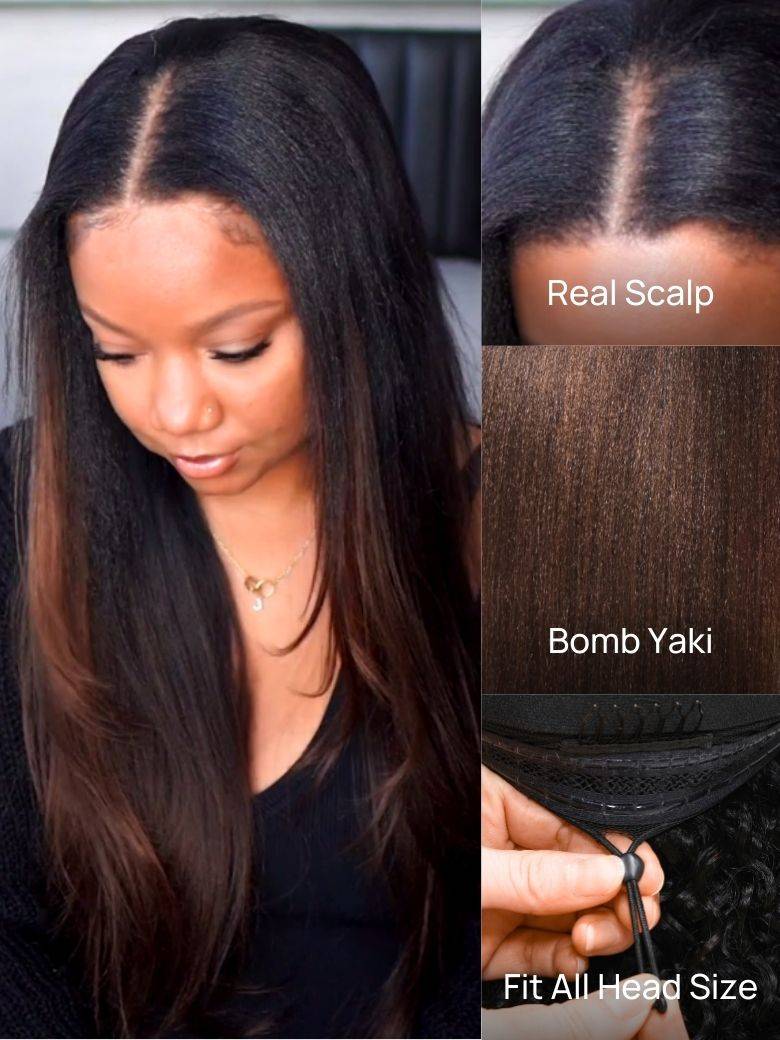 Nadula 100 Off Flash Sale JaiMarii Same Nadula Lifesaver V Part Yaki Straight And Headband Wig Lightweight Glueless Human Hair Wigs 179$