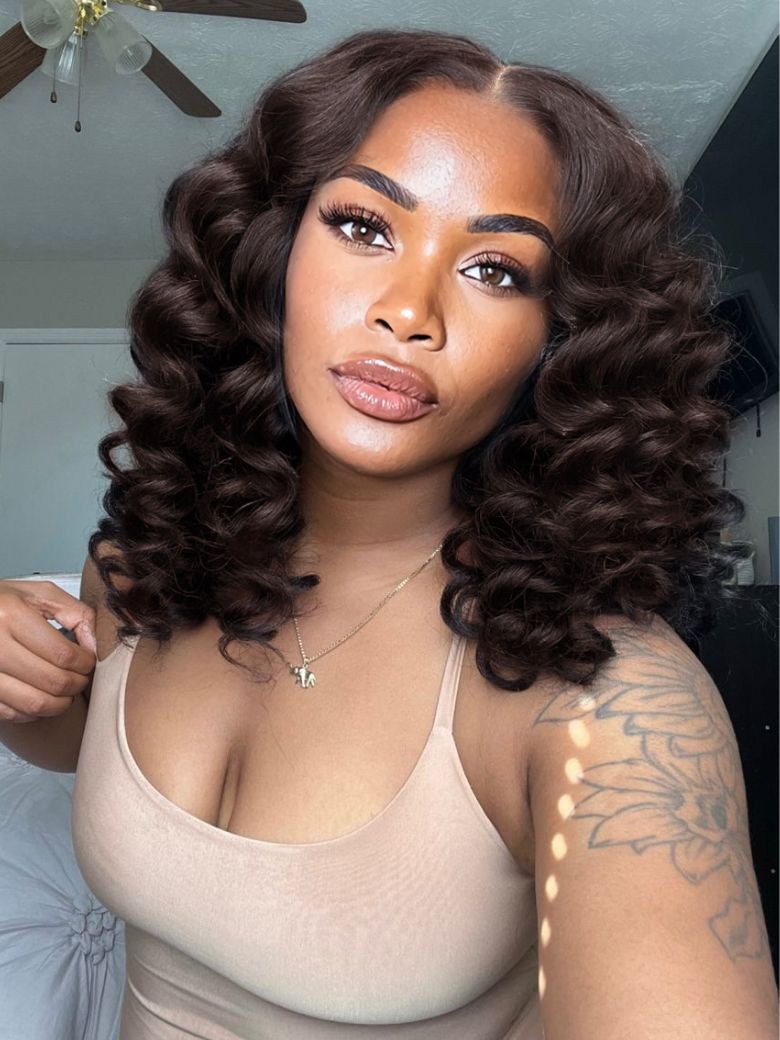Nadula 13x4 Pre everything Mocha Brown Barrel Curls Wig Put On And Go Wig with Invisible Drawstring 230$