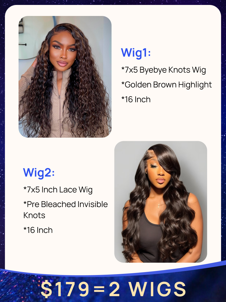 1792 Wigs Nadula 16 Inch 75 Body Wave Byebye Knots 16 Inch Golden Brown Highlight Water Wave Wig 597$
