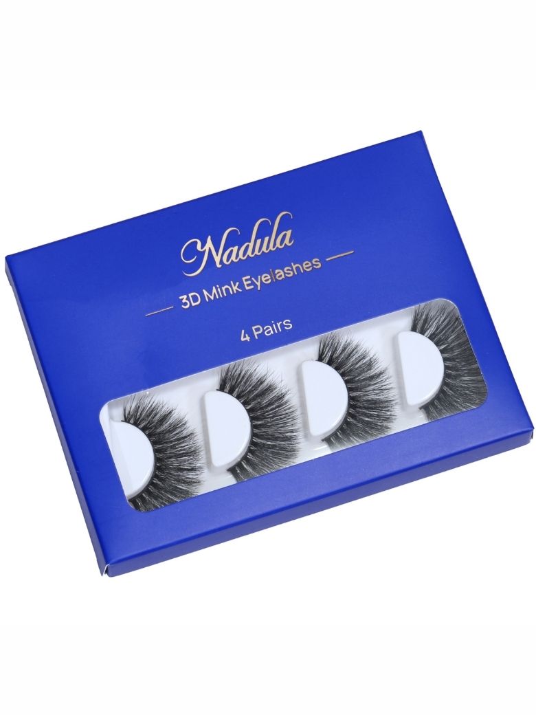 Nadula 3D Mink Eyelashes 4 Pairs Per Box Natural and Volume  Makeup Eyelashes