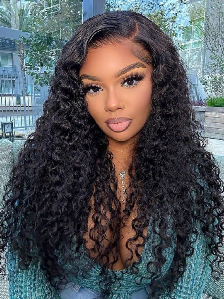 Nadula 7x5 Natural Black Defined Deep Wave Soft Wet & Wavy Look for Black Women Put On And Go Gluele