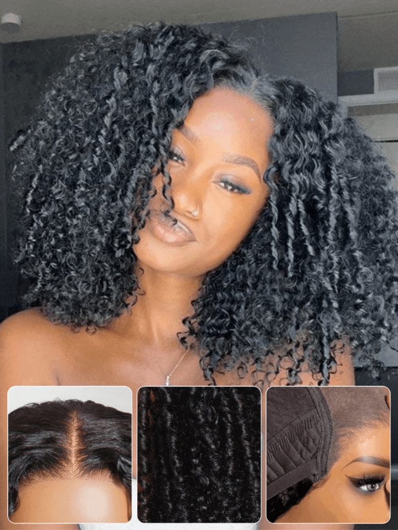Nadula 7x5 Long Curly Wig with Defined Coils 3C–4A Curls Lace Closure Wig Afro-Inspired Curls Put On