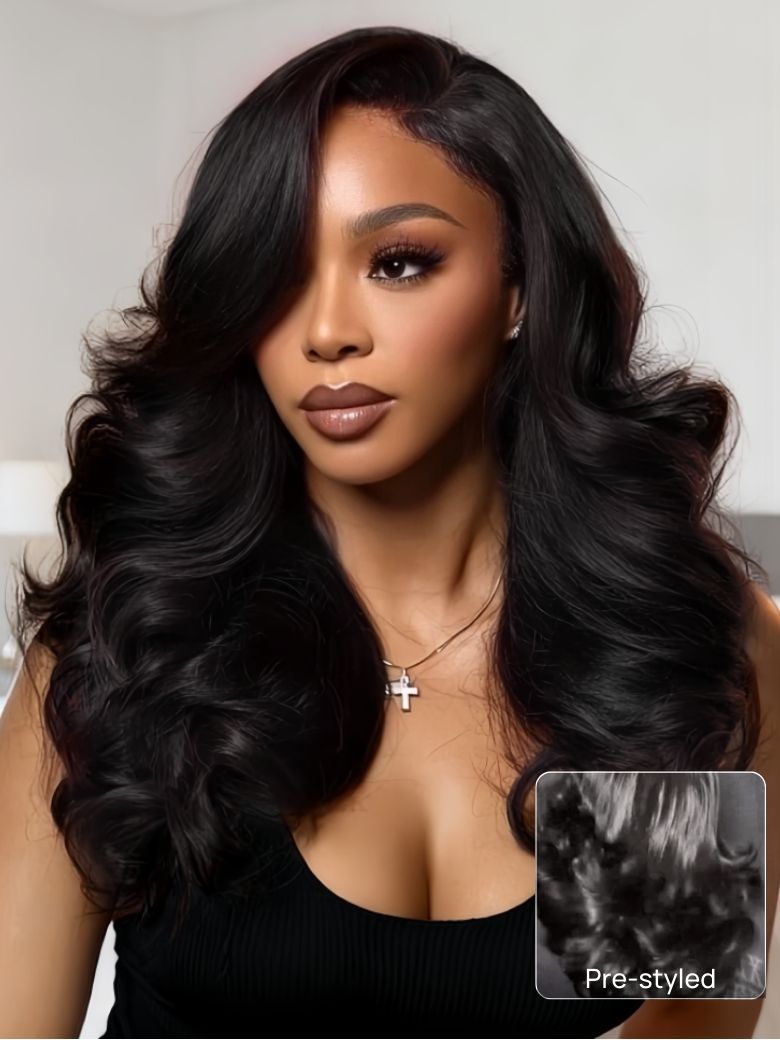 Nadula 7X5 Bye Bye Knots Soft Blowout Curls Face-Framing C-Shape Soft Layers Put On And Go Glueless Wig With Invisible Drawstring