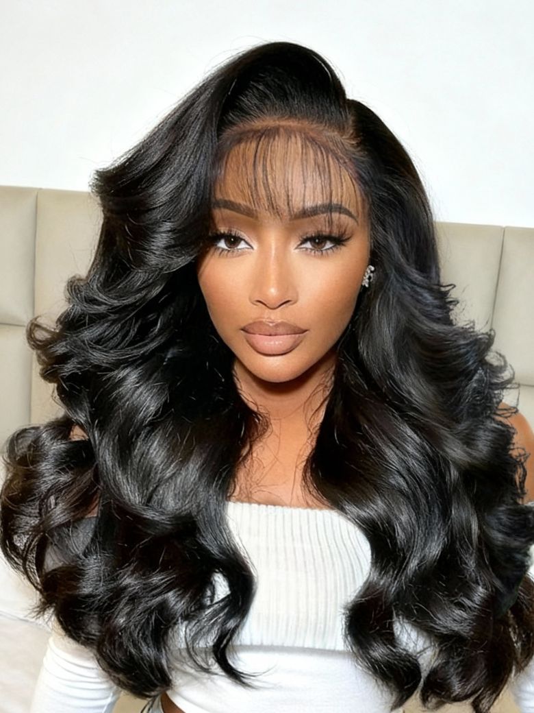 Nadula 7X5 No Slip Wig Feathered Layers Side Part Bang 200% Density Lace Wig Put On And Go Glueless Wig