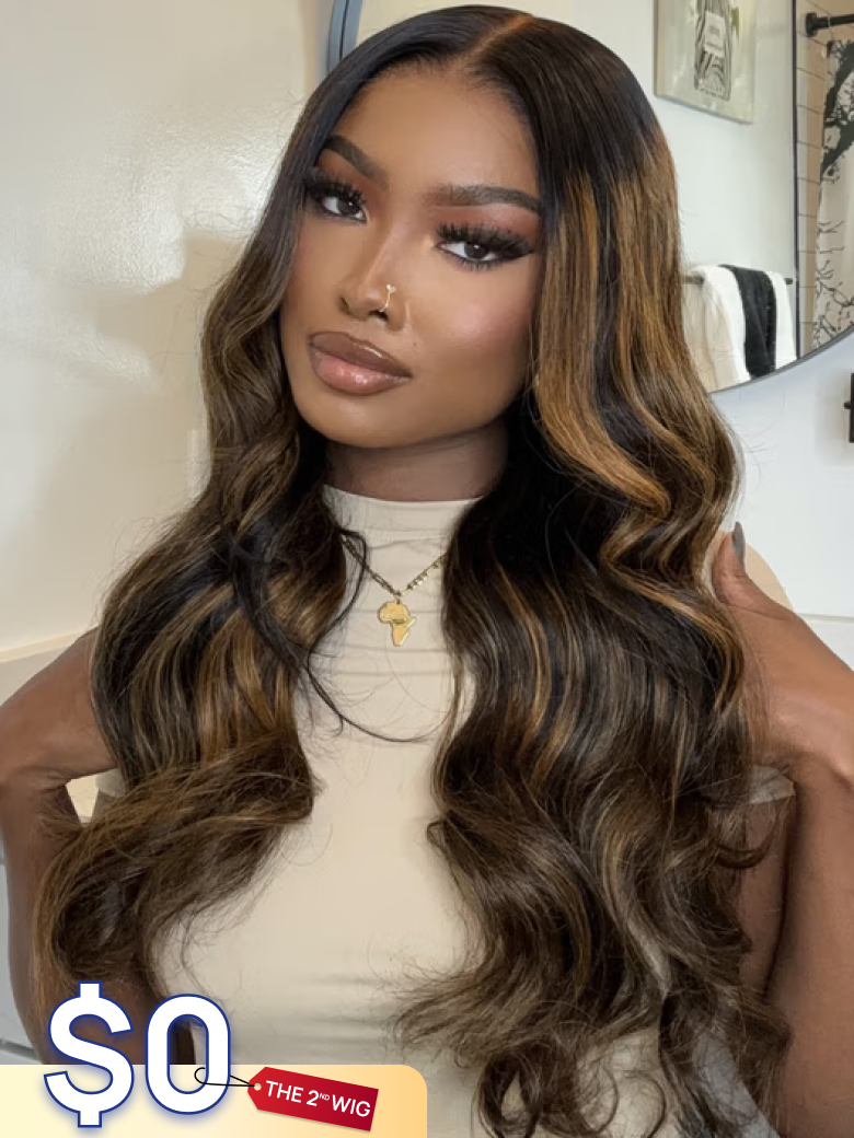 The Second Wig =$0 | Nadula Flash Sale Balayage Body Wave 7x5 Bye Bye Knots Lace Closure Put On And Go Human Hair Wigs