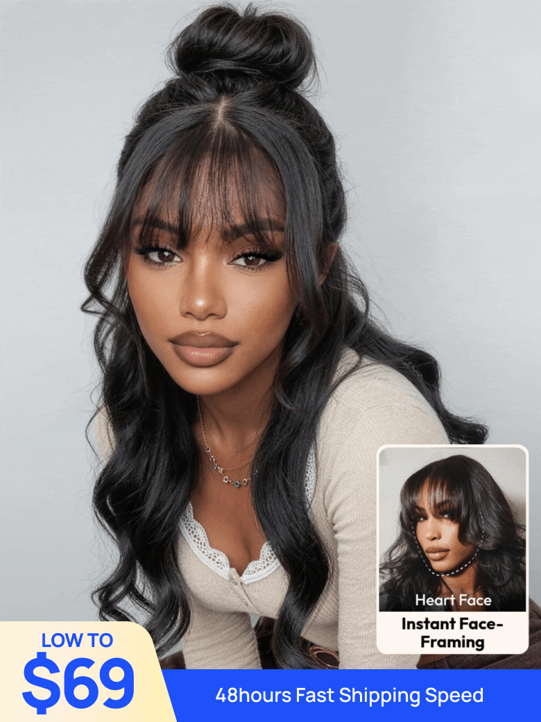 From $69| Nadula Flash Sale Yaki Straight With Bangs 150% Density Virgin Remy Hair Glueless Wig