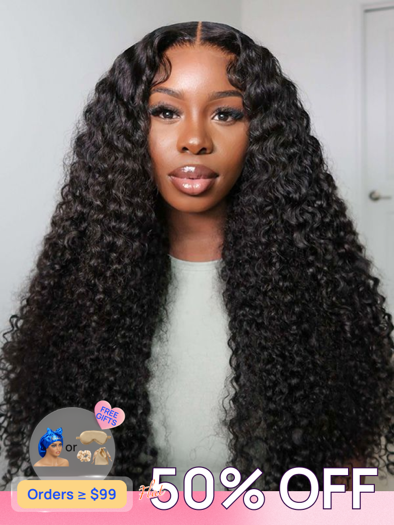 50% OFF | Nadula Flash Sale 7x5 Bye Bye Knots Jerry Curly Invisible Drawstring Put On And Go Glueless Human Hair Wigs