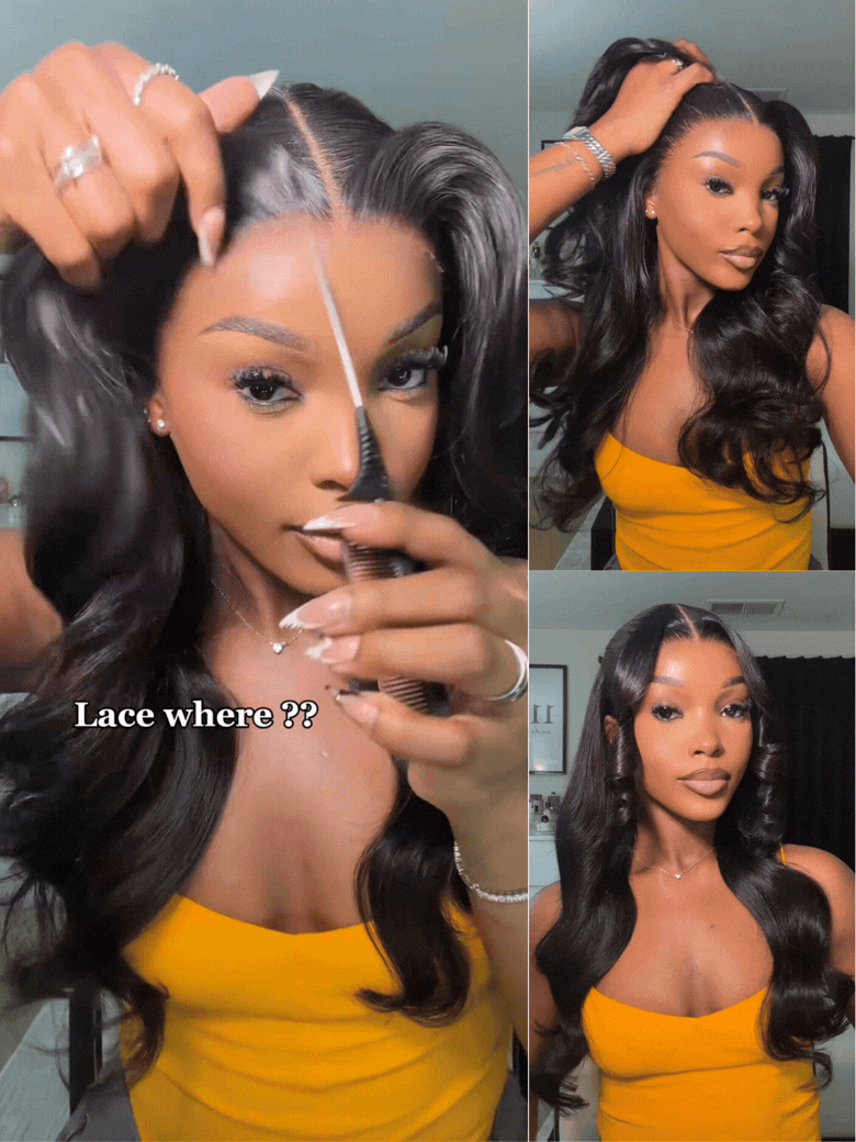 Nadula 13X4 Transparent Hd Lace Frontal Wig 3D Body Wave Lace Front Human Hair Wigs With Invisi Drawstring