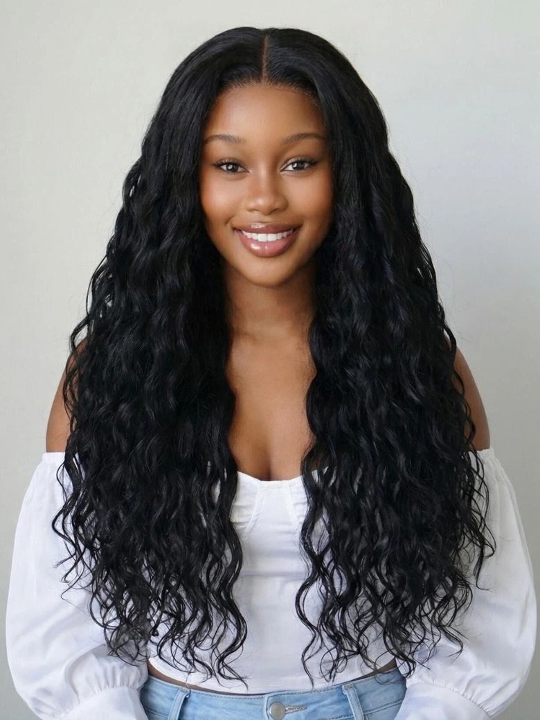 Nadula No Slip Wig 13X4 Micro Water Wave Natural Ripple Curl Lace Frontal Glueless Human Hair Wig