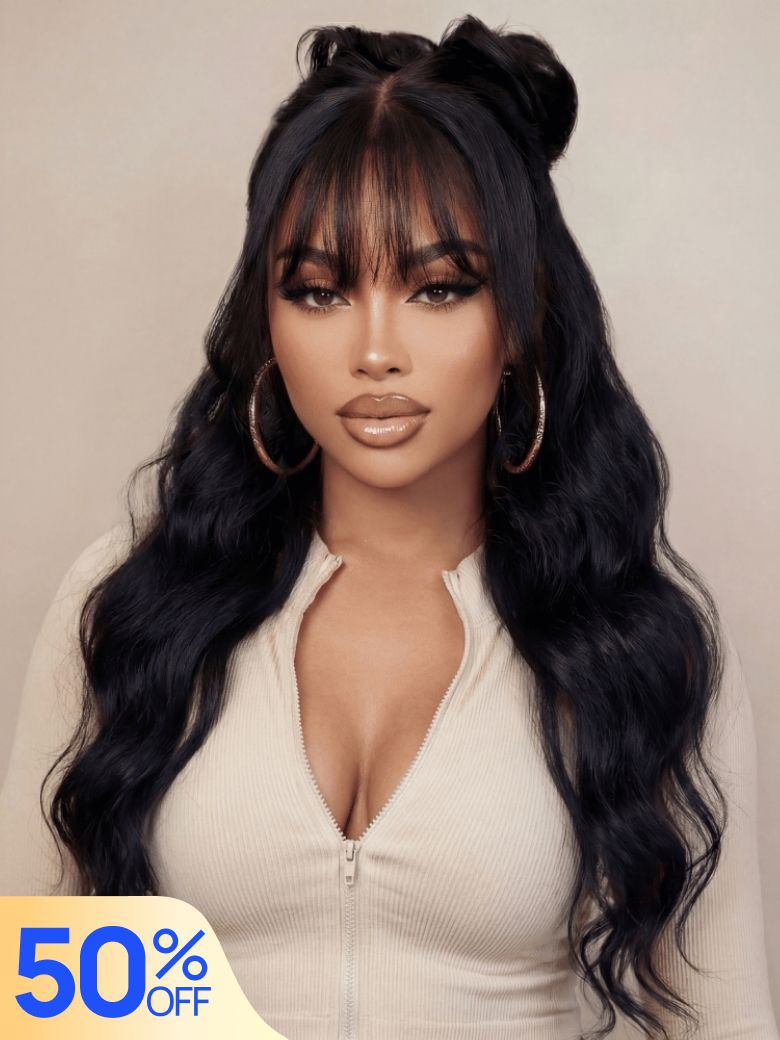 50% OFF | Nadula Flash Sale Yaki Straight Hair Wig with Bang Glueless Human Hair Wig Beginner Friend