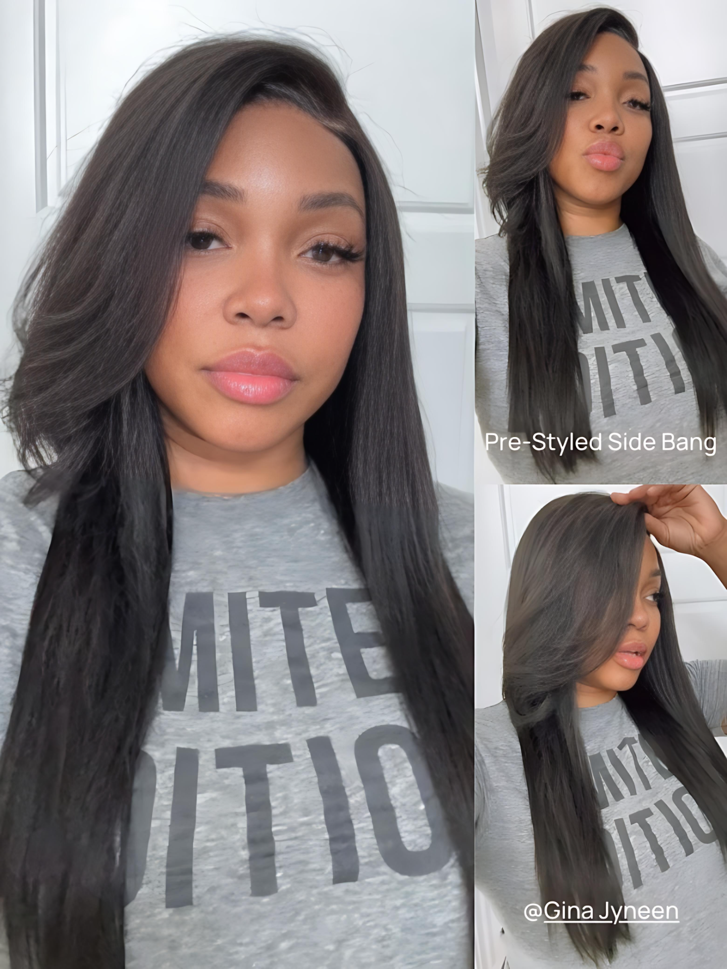Nadula Bye Bye Knots Fluffy Silk Press Bob Wig With Side Bangs 7X5 Pre-Bleached Natural Looking Glueless Wig With Invisi Drawstring