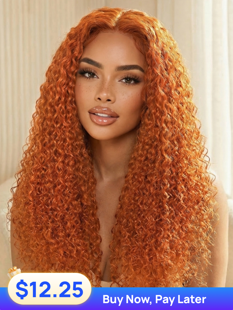 Pay in 4 | Nadula Special Sale Ginger Curly Hair 4x0.75 Minimalist T Part Lace Pre Plucked Human Hai