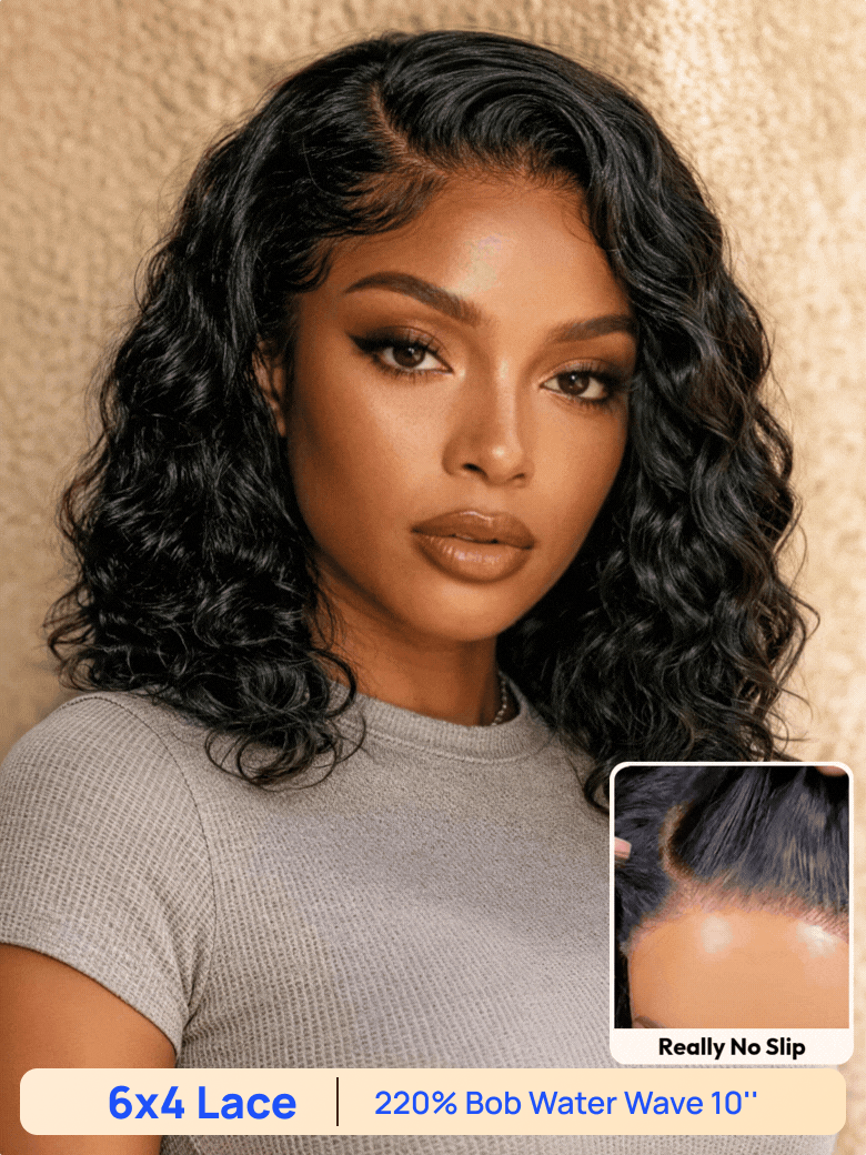 BOGO Free | Nadula   6x4 Lace 220% bob water wave 10inch