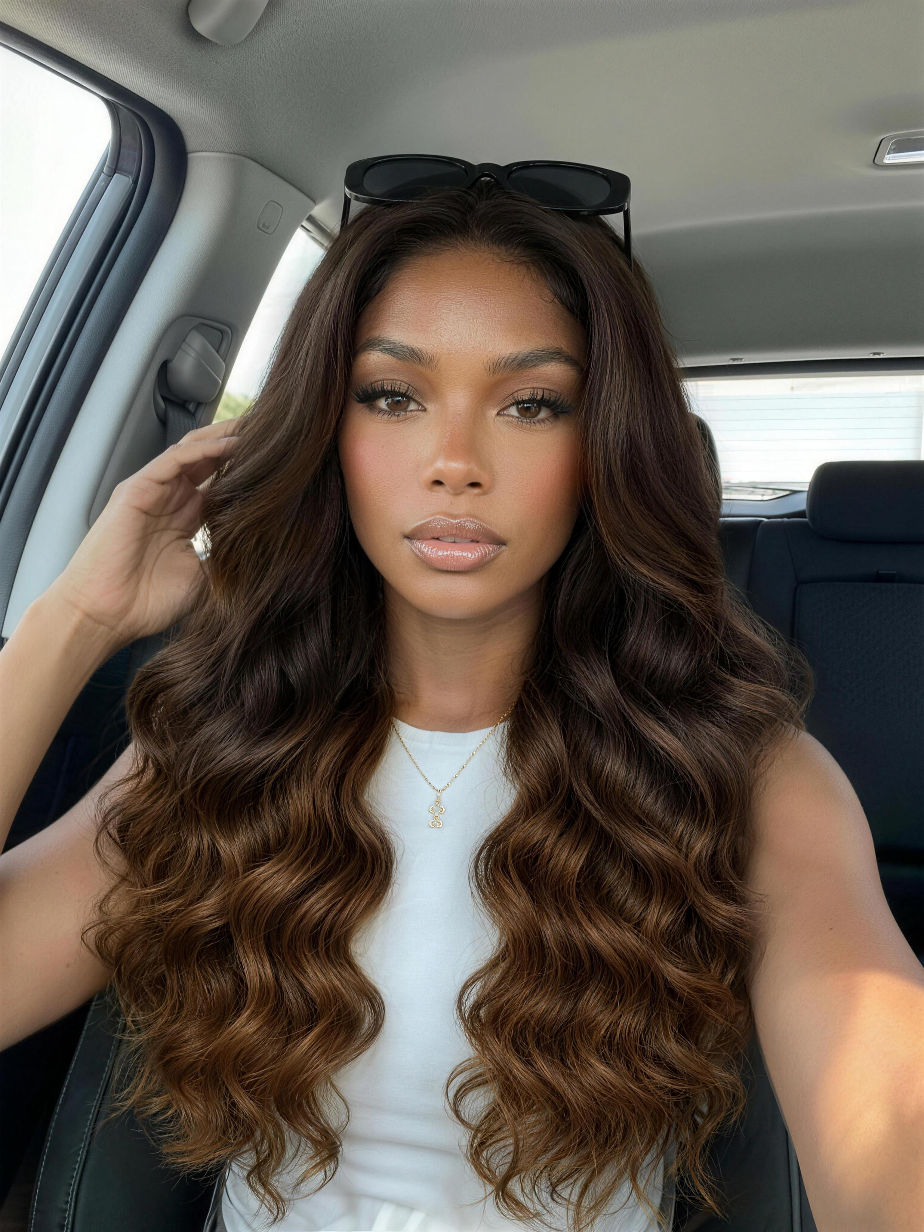 Nadula 13×4 Espresso Brown to Caramel Balayage Body Wave Wig Soft Ombre Highlight Human Hair Wig