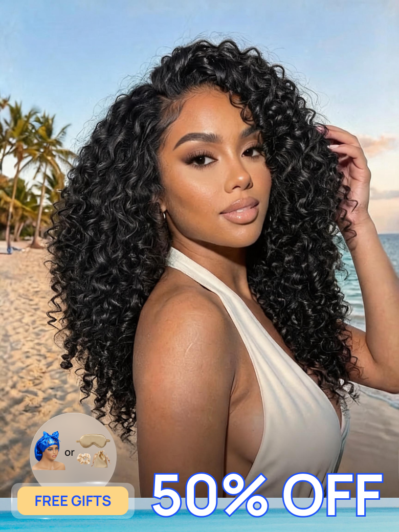 50% OF + Free Gifts | Nadula 13x4 Burmese Curly Wig With Finger Coil Ends Put On and Go Spiral Curls Human Hair Wigs