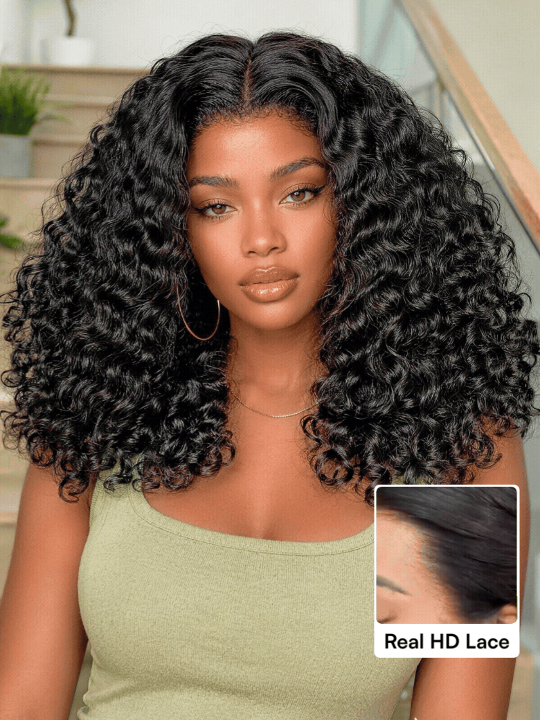 Nadula 5x5 HD BlendAway™ Glueless Wig Kinky Curly Human Hair Wig with Bleached Knots Match All Skin