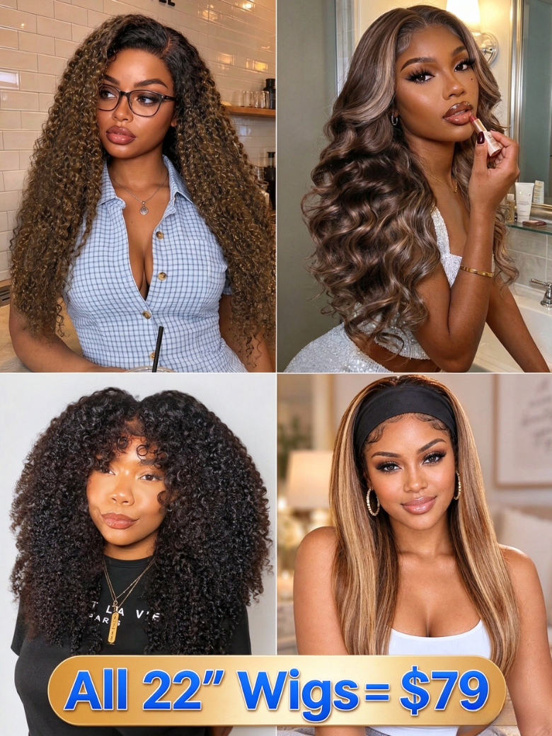 All 22" Wigs $79 | Nadula Flash Sale 7x5 No Slip Wigs V Part Wig and Headband Wig Beginner Friendly Wigs